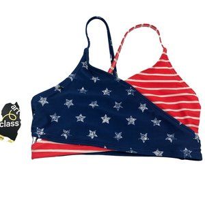 Art Class Girl's Bikini/Swim Top Size XL(14-16) Red, White, Blue NWT
